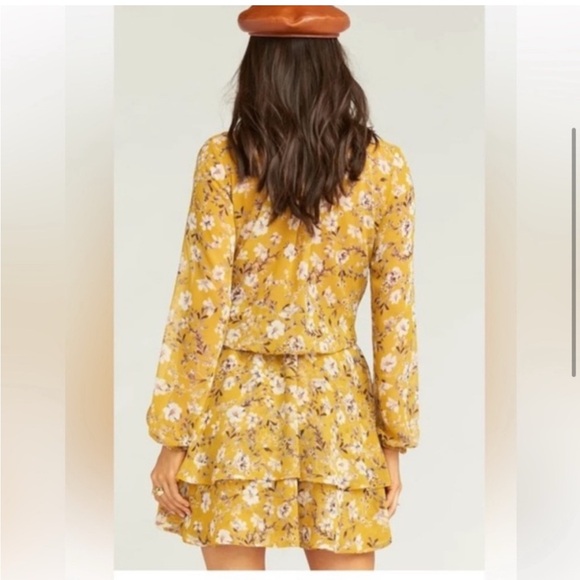 Athropologie Show Me Your MuMu NWOT Yellow Floral Mini Channing Dress - Picture 4 of 4